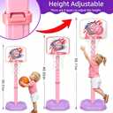 Toddler Basketball Hoop for Kids 1-3, Adjustable Height Mini Indoor Outdoor Basketball Set with 6 Soft Balls, Easy Score Toy for Boys Girls 2-5 Year Old, Develop Motor Skills & Hand-Eye Coordination