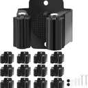 Broom Holder Wall Mount, 12PCS Broom Hanger Wall Mount, Stainless Steel Heavy Duty Mop Holder Broom Mop Hanger Wall with Screws, Garden Outdoor Tool Organizer Rack Broom Hanger (Black) (12pack)
