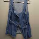Tankaneo Womens Button Down Denim Vest Trendy Fitted Sleeveless Jean Tank Tops Crew Neck Waistcoat
, Size S