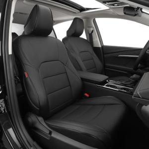 EKR Camry Seat Covers for Toyota Camry L, LE, SE 2018-2024 & SE Nightshade 2020-2024,(Not for Hybrid) Leather Car Seat Cover Full Set for Trucks SUV-Faux Leather (Black)