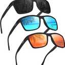 Arjien 3 Pack Polarized Sunglasses Men, Mirror Lens Mens Sunglasses for Driving Fishing Golf, UV400 Protection Sun Glasses
