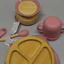 Bamboo Suction Plates for Babies and Bamboo Plates For Kids Baby Feeding and Weaning (Pink)