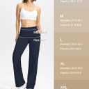 SEVEGO Tall Women's 36 Inseam Wide Leg Yoga Pants High Waist Stretch Dress Casual Long Sweatpants with Pockets (Blue, L)