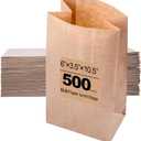 Brown Paper Bags,paper lunch bags,6" x 3.5" x 10.5" 500 Count 6 lbs Bulk Paper Lunch Bags,Perfect for Small LunchesCrafts CraftsSandwichesSnacks