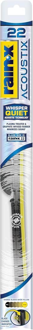 Rain-X Acoustix 22" Wiper Blades (Pack Of 1), Whisper Quiet Automotive Replacement Windshield Wipers, Plasma Treated & Graphite-infused Coating for Smooth Performance & Long-lasting Durability