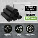 Top Knot Bags 45 Gallon Garbage Trash Bag 40X48" Black 150 Count Can Liner Bulk 40 Gallon 41 Gallon 42 Gallon 44 Gallon Made in USA