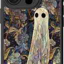 DEENAKIN for iPhone 14 Pro Max Case Cute, Aesthetic Floral Hard Shell, Compatible with Magsafe, Trendy Unique Retro Western Coquette Protective Slim Phone Cover for Women Girls, Flower - Enchanted Ghost