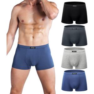 Wirarpa Men's Breathable Modal Microfiber Trunks Underwear Covered Band Multipack, Large