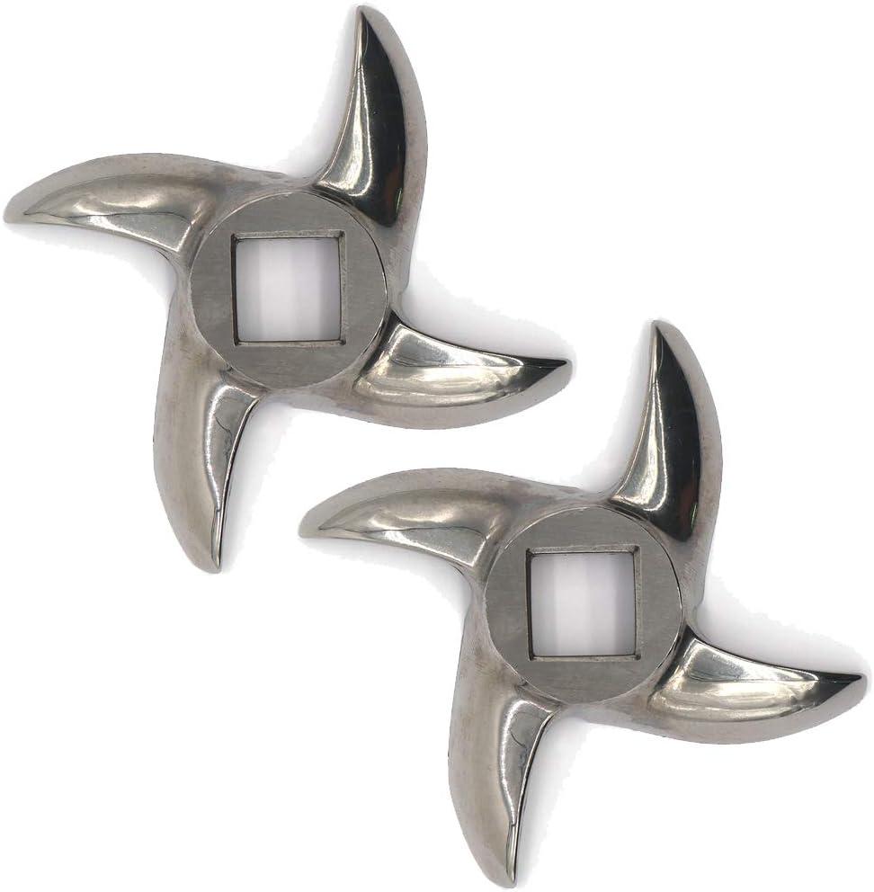 2 Pcs #12 Meat Grinder Blade Stainless Steel Knife Cutter Replacement for Grinders