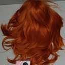 XIUFAXIRUSI XIUFAXIRUSI Ginger Orange Long Layered Wigs for Women Middle Part Auburn Wavy Wigs High Density Synthetic Wigs for Costume Party Use