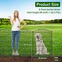 No Dig Decorative Garden Fence 6 Panel with Gate - 36in H x 12.1 ft L, Tall Animal Barrier for Dogs Rabbits, Rustproof Metal Wire Panels for Yard, Patio, and Outdoor Border Use