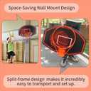 Large Wall Mounted Basketball Hoop, 36"x24" Shatter-Proof Backboard with 18" Rim & Anti-Tear Net, Indoor Outdoor Basketball Hoop for Family Fun with Kids Adults