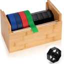 Wood Masking Tape Dispenser Fits 1" and 3" Core Large Tape Dispenser 3 Inch Core Painters Tape Dispenser Multi Roll Tape Holder Craft Tape Dispenser with 8 Pcs 3 Inch Core for Heat Tape (No Tape)