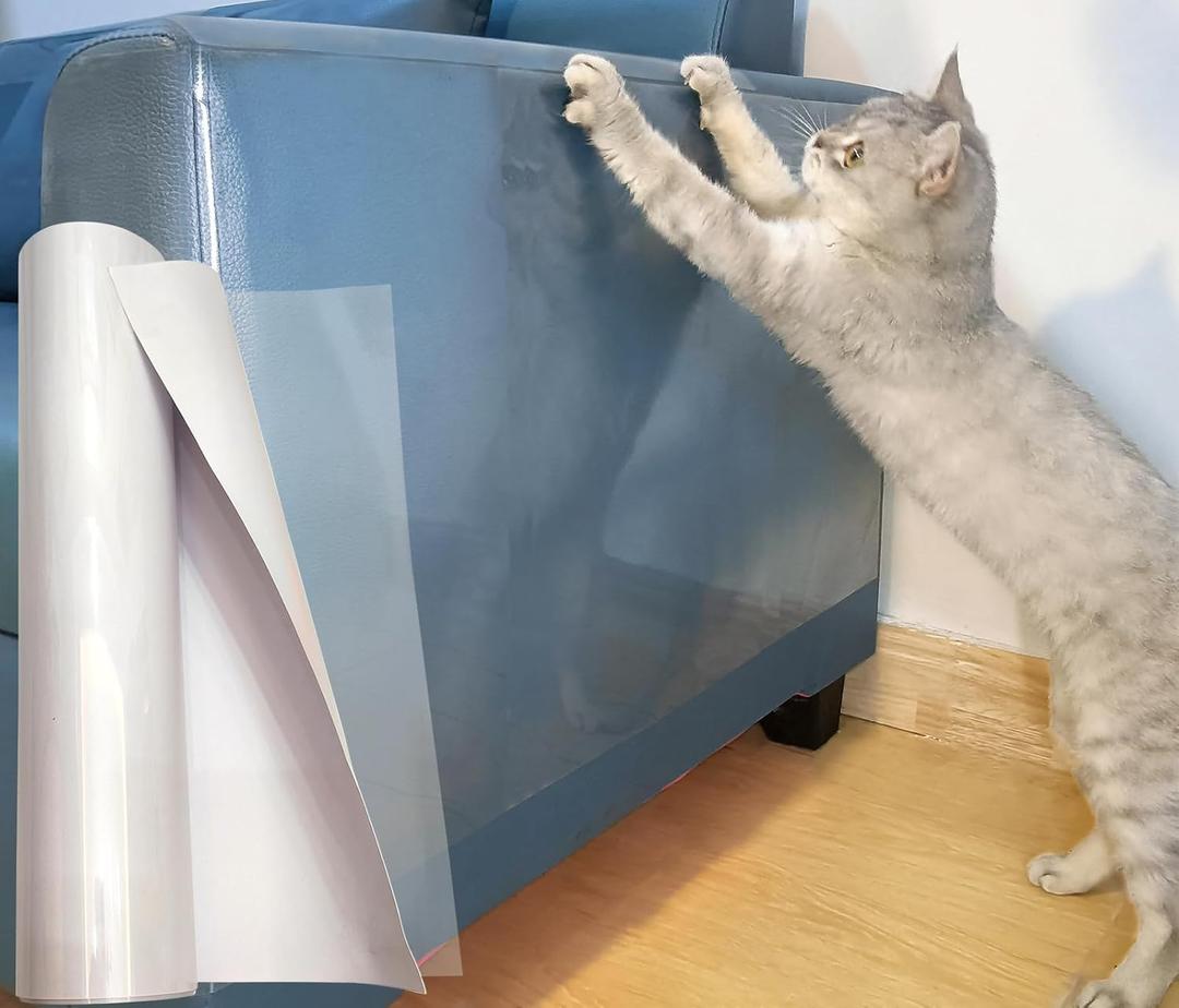 10 PCS Cat Scratch Furniture Protector for Leather, Couch Protector, Scratching Deterrent Strong Adhesion, Easy to Remove, No Residue (170in x12in)