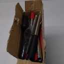 Broom with Dustpan Combo Set 54" Long Handle Adjustable Length Stainless Steel Broomstick Standing Dust Pan and Broom Set for Office Home Kitchen Lobby Floor Cleaning (Red and Black)