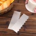 2pcs Stainless Steel Cake Bench Scraper Spatula Kit, 8.7in Stripe Edge Comb Smoother Decorating Metal Tools for Kitchen Baking Mousse Pastry DIY Icing Buttercream Frosting Leveler Supplies