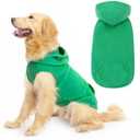 EXPAWLORER Dog Hoodie Fleece Sweater Vest, Hooded Dog Sweatshirt Fall Winter Pet Clothes with Leash Ring, Sleeveless Warm Cozy Puppy Clothing for Cat Small Medium Large Dogs Girl Boy, Green M