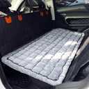 Backseat Pet Bed Mat, Plaid Dog Bed for Car Back Seat, Furry Dog Covers for Loveseats, Non-Slip Travel Pet Mat, Custom Fit for Backseat Extenders and Seat Covers (Grey, 24.8x54 inch)