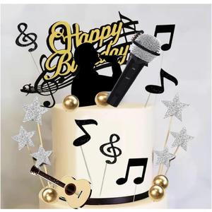Microphone Music Cake Topper Karaoke Singer Birthday Cake Decor