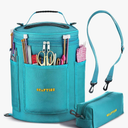 CRAFTISS Knitting Bag Yarn Storage - Valentine's Day Gift - Durable Canvas Yarn Holder for Crochet Accessories - Organizer Crochet Bag with Knitting Accessories Case (Turquoise)