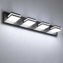 VOLISUN 4 Light Bathroom Vanity Light Fixtures,30 inch Black LED Bathroom Lighting Fixtures Over Mirror, 360Rotatable Head, LED Vanity Lights for Bathrooms (6000K)
