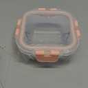 Bariatric Meal Prep Containers, 8 oz Bariatric Portion Control Food Storage Containers with Two 4 oz Compartments (3 Pack), Reusable Glass Snack Containers with BPA Free Airtight Lids (Pink)