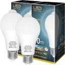 ORALUCE Motion Sensor Light Bulbs Indoor Outdoor 60 watt Equivalent, A19 E26 9W Motion Activated LED Bulb 6000K Cool White, Motion Sensor Light for Garage, Closet, Porch, Stairs, 2 Pack