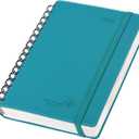 POPRUN 2026 Daily Planner One Page per Day (Medium 6'' x 8.5'') - 12 Months Calendar Appointment Book with Hourly Slots, Inner Pocket, Monthly Tabs, Pen Holder - Pacific Green