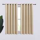 NICETOWN Room Darkening Curtain Panels for Cafe, Thermal Insulated Grommet Room Darkening Draperies/Drapes for Window (Biscotti Beige, 2 Panels, W70 x L54 -inch)