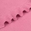 Ruffle Knit Blanket for Baby - 100% Luxury Soft Cotton Knit Warm Cozy Cuddle Stroller Crib Blanket for Newborns, Infants, & Toddlers (Rose Pink)