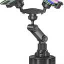 Diyeeni Dual Cup Phone Holder for Car, Universal Car Cup Phone Mount, with 360° Adjustable Holder, Cell Phone Automobile for 7 8 11 12 13 for Pro for XS for