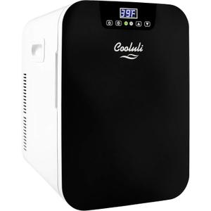 Cooluli 20 Liter Mini Fridge with Temperature Control - Black (21.1 Quarts)
