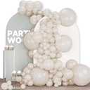 PartyWoo Pearl Beige Balloons 140pcs Different Sizes Pack of 18 12 10 5 Inch Off White Sand Cream Ivory Balloon Arch Kit Garland for Wedding Bridal Baby Shower Birthday Party Decorations White-Z41