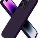 ORNARTO Compatible with iPhone 14 Pro Case 6.1, Slim Liquid Silicone 3 Layers Full Covered Soft Gel Rubber Phone Case Protective Cover with Microfiber Lining 6.1 inch-Elderberry