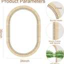 ULIKE Rattan Mirror for Bathroom, 24x36 Inch Oval Rustic Farmhouse Wall Decor with Handmade Wicker Frame, Boho Mirror for Nursery Bedroom Living Room Entryway