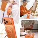 TORRAS for iPhone 17 Pro Case with Stand, Fit for MagSafe, 4X Military Drop Protection, Camera Control Button, Slim Soft Edge Phone Case for iPhone 17 Pro, Translucent Matte Cover 6.3", Cosmic Orange