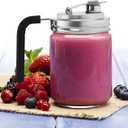 Mason Jar Flip Lids, Stainless Steel Wide Mouth Airtight Canning Lids with Handle and Non-Slip Design, Easy-to-Use Sealed Lids for Mason Jars