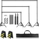 Backdrop Stand for Parties 10 x 8.5 FT, Heavy Duty Photography Backdrop Stand for Events, Video Shooting, Portable Photo Background Stand with Carry Bag, Sandbags, Spring Clamps