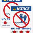 TQYC No swimming sign, NOTICE sign, 3525cm, rust-proof aluminum, two pieces, Set of 6