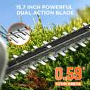 Litheli 20V Cordless Hedge Trimmer 16" (5/8" Cut), 2.5Ah Battery Included, 3.75LBS Ultra-Lightweight Bush Trimmer with Hardened Steel Blade, Handheld Shrub Trimmer for Garden Yard & Thick Branches