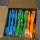 Tioncy 360 Pcs Rainbow Disposable Plastic Forks Bulk Colorful Disposable Cutlery Neon Plastic Forks for Holiday Party Picnics Restaurant Outdoor Events (Red Orange Yellow Green Blue Purple)