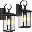 BesLowe 2-Pack Outdoor Wall Light Fixtures, Exterior Lighting Fixtures Wall Mount, Waterproof Porch Lights Outdoor Wall Sconces Lanterns, Modern Outside Lights for House Front Door Garage, Black