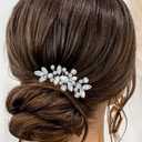 Catery Crystal Wedding Hair Comb Rhinestone Bridal Hairpieces Bridesmaid Clips Accessories for Brides and Women (A Silver)