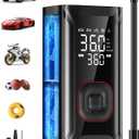 Tire Inflator Portable Air Compressor, Mini Air Pump for Car Tires, Electric Bike Tire Pump with Digital Pressure Gauge, Battery Powered Cordless Tire Inflator for Motorcycle Auto Ball Bicycle