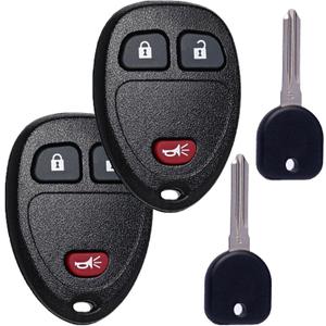 Key Fob Keyless Entry with Ignition Keys Fits for Chevy Silverado Avalanche Tahoe Traverse Equinox Express/GMC Sierra Acadia 2007 2008 2009 2010 2011 2012 2013 Remote Control Replacement OUC60270