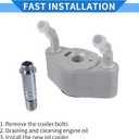 Engine Oil Cooler Kit Compatible for Ford F-150 2011-2023, Durable Aluminum Alloy Silver Tone Transmission Oil Cooler with Bolt