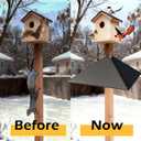 Metal Squirrel Baffle for 4x4 Post, Outside Wooden Pole Mount Squirrel Baffle for Bird Feeder Pole, 17 Inch Baffle for Bird Feeder Pole, Deter Squirrels, Straight Model,Gloss Black