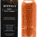 Copper Water Bottle - 34oz - Handcrafted Ayurvedic 100% Pure Copper Water Bottle for Drinking |Men & Women| Leak-Proof Lid BPA Free Non-Insulated & Eco Friendly with Premium Quality for Sport & Travel