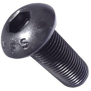 Socket Button Head Cap Screw, 3/8-16 x 1, Alloy Steel, Black Oxide, Hex Socket (Quantity: 100) Coarse Thread, 3/8 inch Hexagonal Allen Bolt, Length: 1 inch, Full Thread