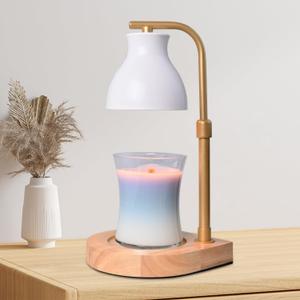 SOKCVSEA Candle Warmer Lamp - Candle Warmer with Diamond Height Adjustable, Birthday Gifts for Women Mom Gifts, House Warming Gifts New Home Decor, Wax Melt with 2 Bulb WhiteGold 